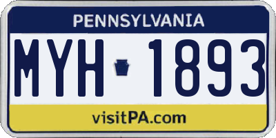 PA license plate MYH1893
