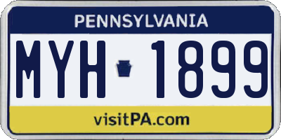 PA license plate MYH1899