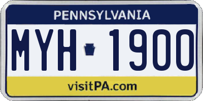 PA license plate MYH1900