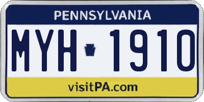 PA license plate MYH1910