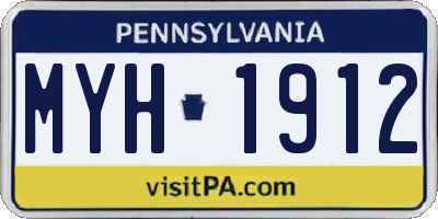 PA license plate MYH1912