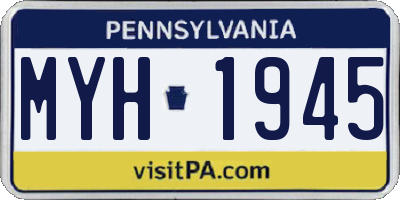 PA license plate MYH1945
