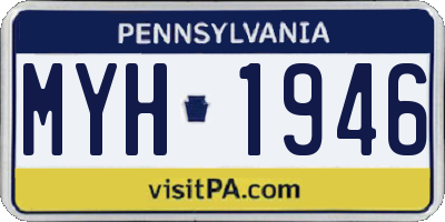 PA license plate MYH1946