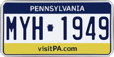 PA license plate MYH1949