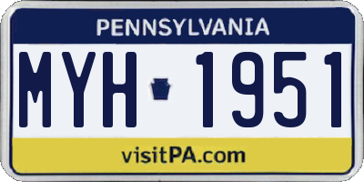 PA license plate MYH1951