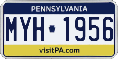 PA license plate MYH1956