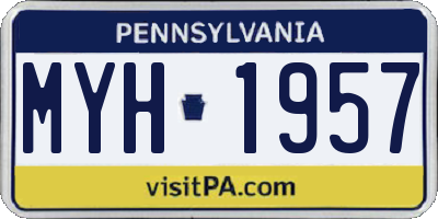 PA license plate MYH1957