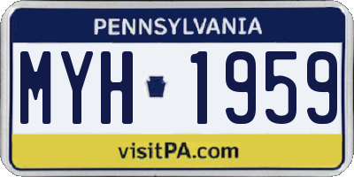 PA license plate MYH1959