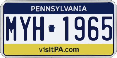 PA license plate MYH1965