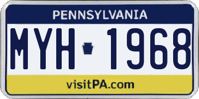 PA license plate MYH1968