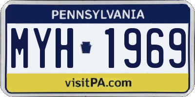 PA license plate MYH1969