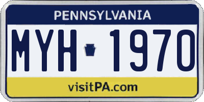 PA license plate MYH1970
