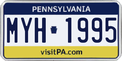 PA license plate MYH1995