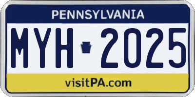 PA license plate MYH2025