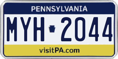 PA license plate MYH2044