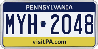 PA license plate MYH2048
