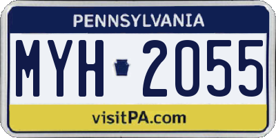 PA license plate MYH2055