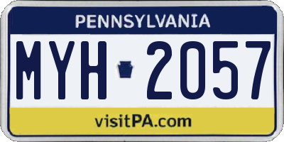 PA license plate MYH2057