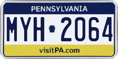 PA license plate MYH2064