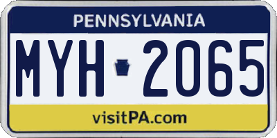 PA license plate MYH2065