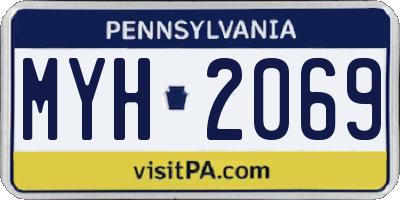 PA license plate MYH2069