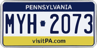 PA license plate MYH2073