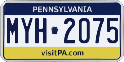 PA license plate MYH2075