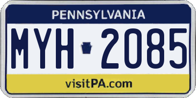 PA license plate MYH2085