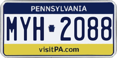 PA license plate MYH2088