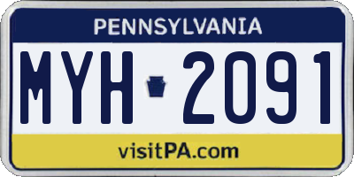 PA license plate MYH2091
