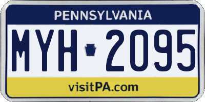 PA license plate MYH2095