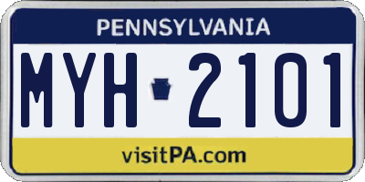 PA license plate MYH2101