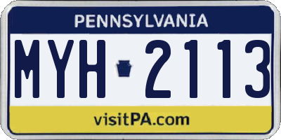 PA license plate MYH2113