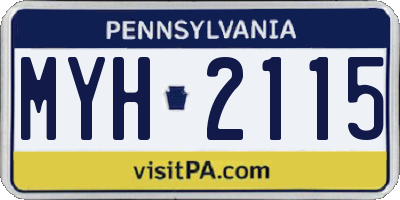 PA license plate MYH2115