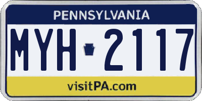 PA license plate MYH2117