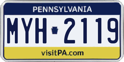 PA license plate MYH2119