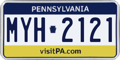 PA license plate MYH2121