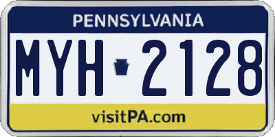 PA license plate MYH2128