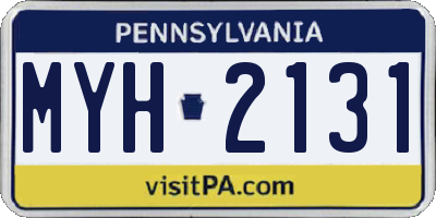 PA license plate MYH2131