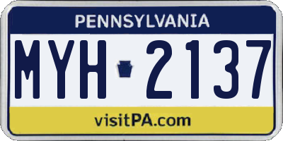 PA license plate MYH2137