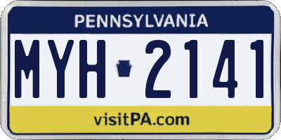 PA license plate MYH2141