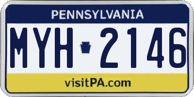 PA license plate MYH2146