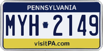 PA license plate MYH2149