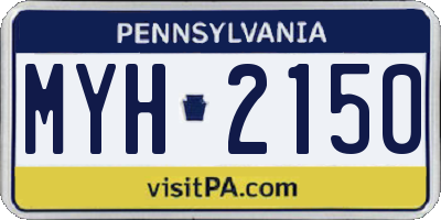 PA license plate MYH2150