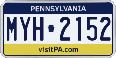 PA license plate MYH2152
