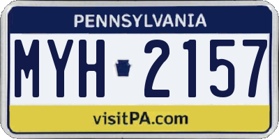 PA license plate MYH2157