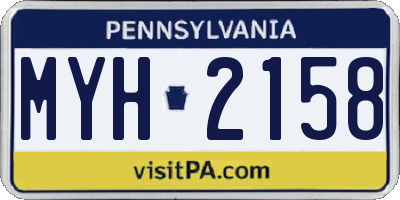 PA license plate MYH2158