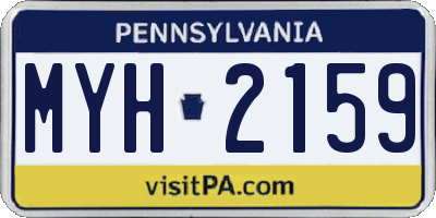 PA license plate MYH2159