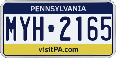 PA license plate MYH2165