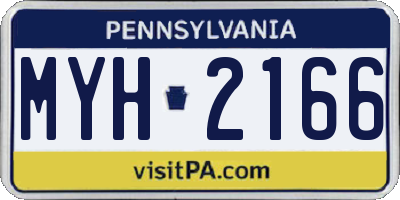 PA license plate MYH2166